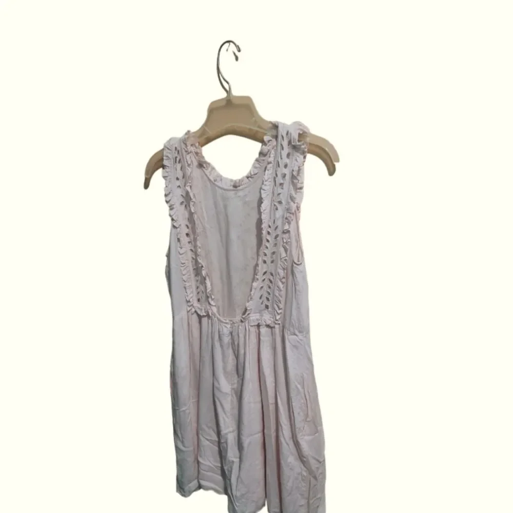 Paul & Joe Sister Pink Fiorella Sleeveless Ruffle Lace Front Dress Damaged - Picture 4 of 9